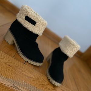 Black warm booties